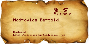 Modrovics Bertold névjegykártya